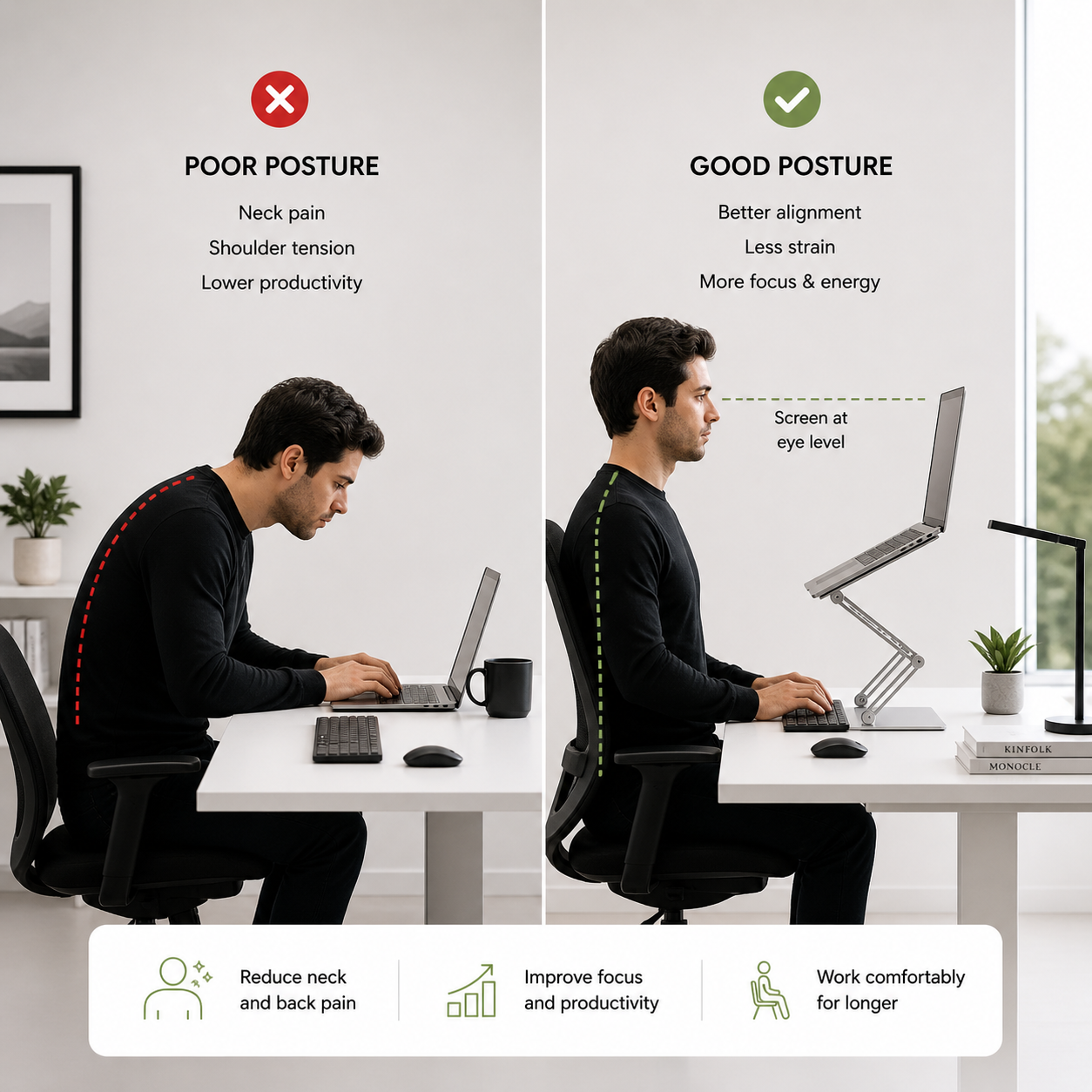 How to Improve Posture While Working on a Laptop